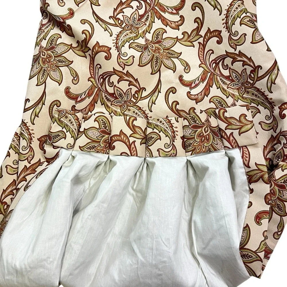 Pair Jacobean Floral Lined Curtain Panels Drapes Pinch Pleat 85” long